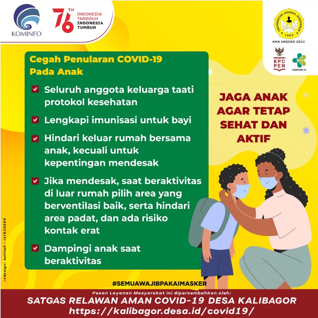Anak harus dilindungi dari risiko penularan covid-19. Mengapa demikian? Simak ulasannya via kalibagor.desa.id/cegah-penulara… cc <a href="/desakalibagor/">kalibagor</a> <a href="/desamembangun/">Desa Membangun</a>