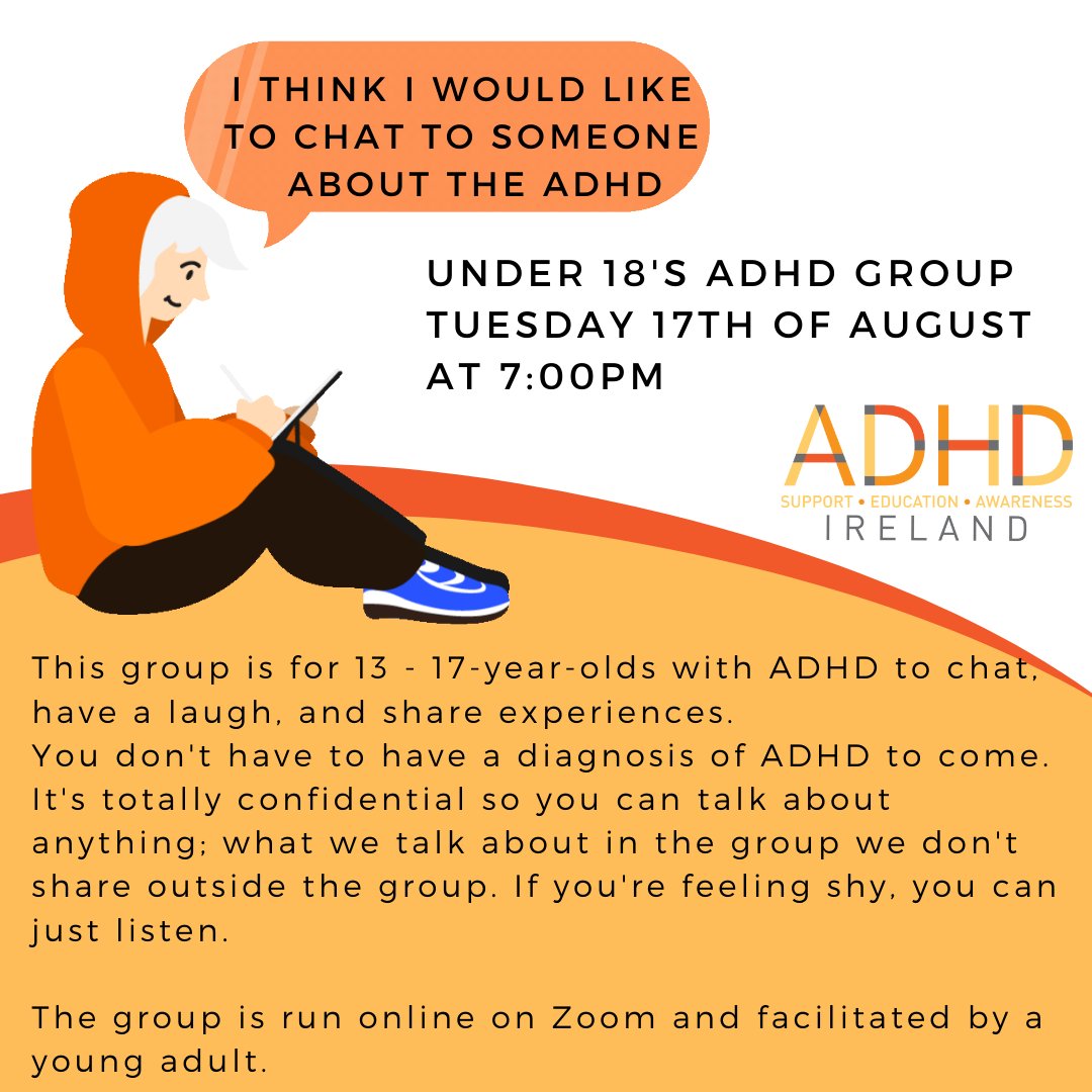 adhdireland's tweet photo. There is always a great atmosphere in our Tonight's Teens Group / Join here ->  https://t.co/VKFy1tCRex  🔸The group is run online on Zoom and facilitated by a young adult.

@adhdtees @HowtoADHD 
#ADHD #adhdteens #adhdawarenss #adhdask #adhdtwitter https://t.co/EokddhvUV7