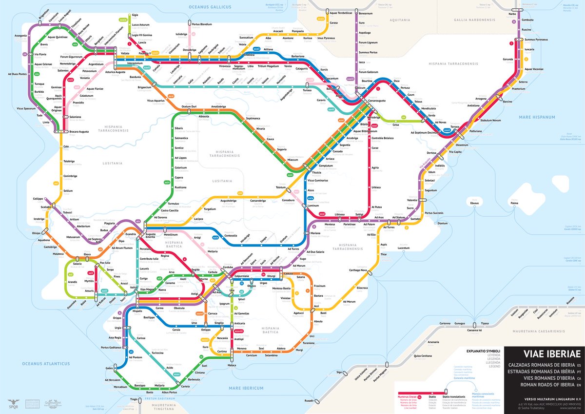 Alejandro Navarro Yáñez (@alexny_85) on Twitter photo Ya os he comentado en alguna ocasión que <a href="/sasha_trub/">Sasha Trubetskoy</a> publica maravillosos mapas detallados de las viejas vías romanas en forma de “mapa de metro”. ¡Este de la Península ibérica me parece francamente impresionante! Ya os he comentado en alguna ocasión que <a href="/sasha_trub/">Sasha Trubetskoy</a> publica maravillosos mapas detallados de las viejas vías romanas en forma de “mapa de metro”. ¡Este de la Península ibérica me parece francamente impresionante!