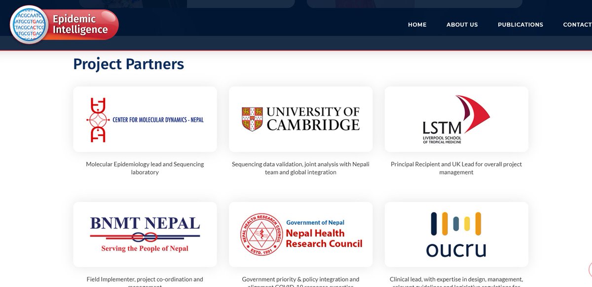 Epidemic Intelligence is a collaboration between consortium partners 👇
@LSTMnews #CentreforMolecularDynamicsNepal @smadixit , #NepalHealthResearchCouncil, #OxfordUniversityClinicalResearchUnitNepal @BasnyatBuddha @Cambridge_Uni @BiratNepal 
👀Partners: epiintelnepal.org/partners/