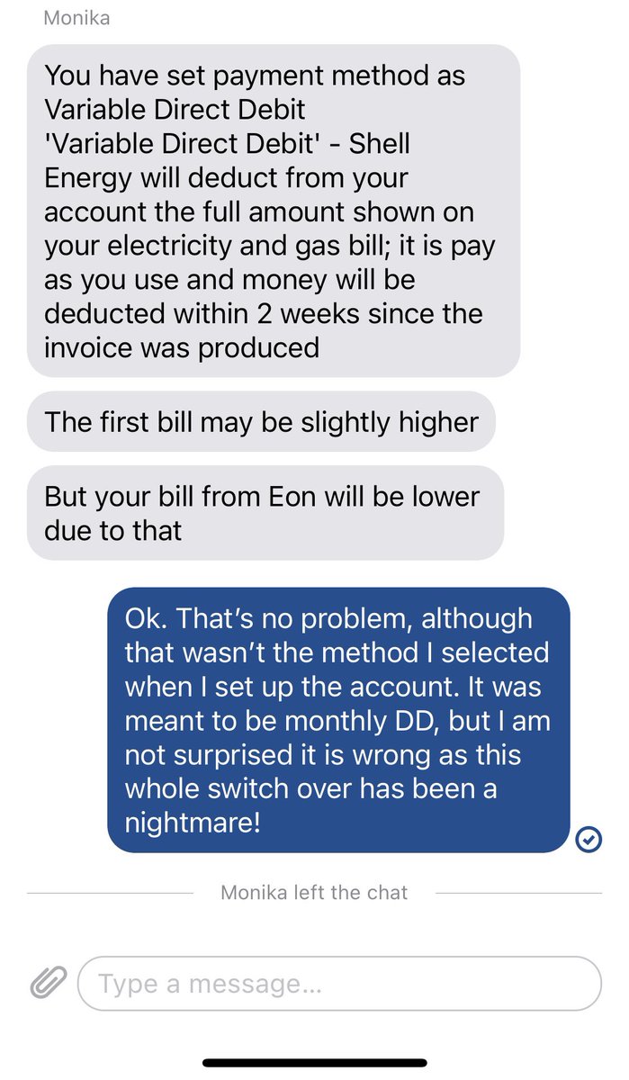 timspray's tweet photo. @ShellEnergyHome Seems like your advisor isn’t interested in talking to me about how badly my switch over to you has been handled… https://t.co/rDvHovlJwr