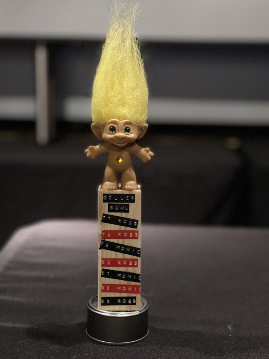 Bragging rights, free gift cards and the Gellar Cup Trophy for the winners of the Friends Trivia Tournament. 7:00 pm today <a href="/bar9wf/">BAR NINE</a>