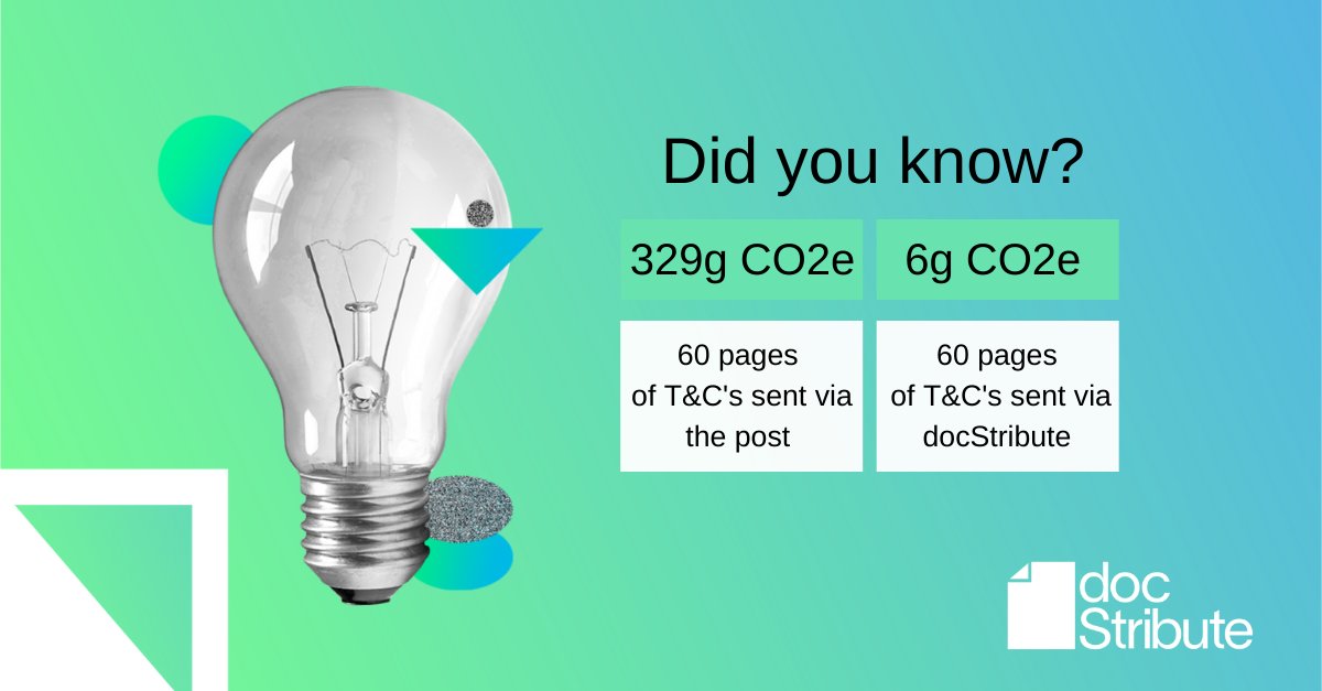 docStribute's tweet photo. We help financial institutions reduce their carbon footprint by helping them digitally deliver regulated documents. docStribute reduces carbon dioxide emissions by 98% when compared with traditional postal methods of document delivery. 🙌
Read more at https://t.co/HNaQ3uIjZS https://t.co/lD4AgME2oN