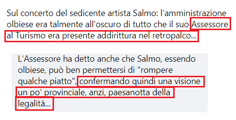 boborock55's tweet photo. #17agosto #Salmo #Fedez l'amministrazione di cdx del sindaco #Nizzi era complice, a #Olbia lo sapevano tutti del concerto "abusivo" centinaia di post giravano e l'amministrazione sapeva pure che il nome falso per montare palco luci e audio era per il concerto di Salmo https://t.co/6uSMrz9SNX