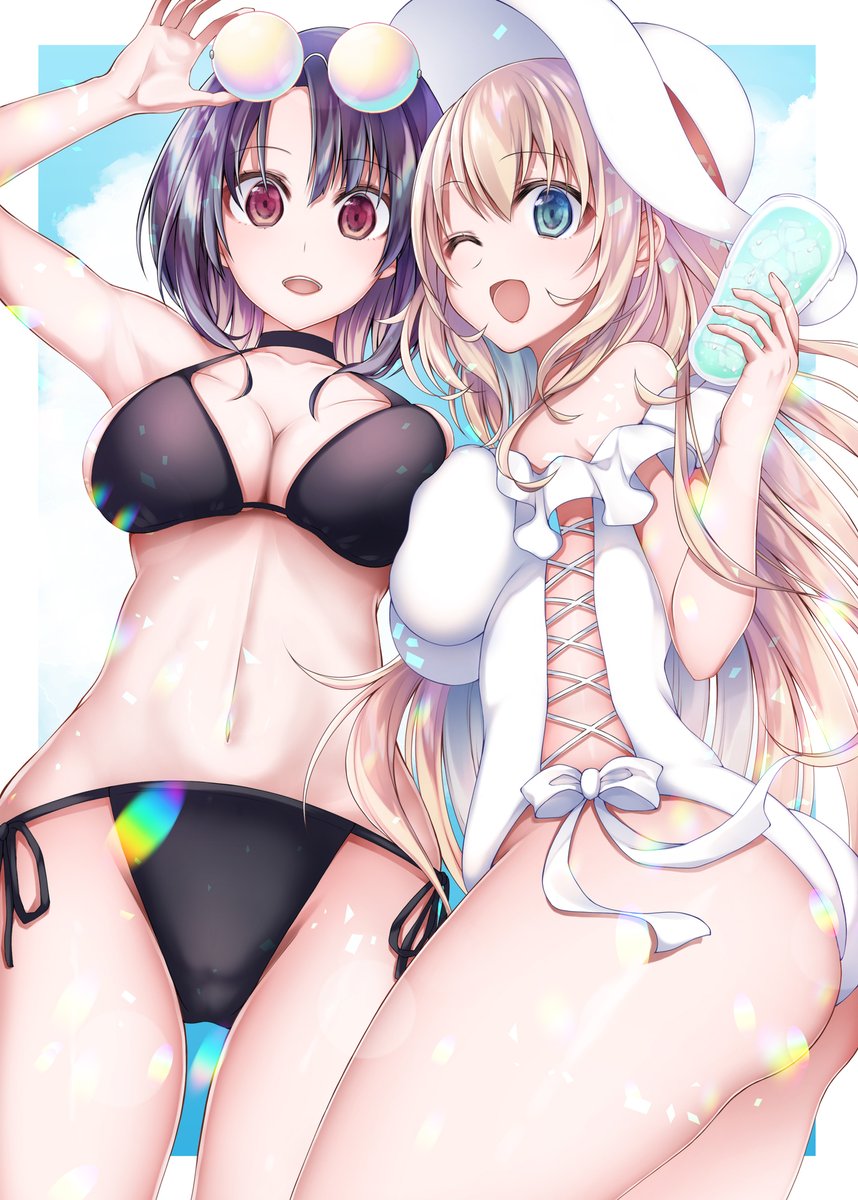 夏を満喫する愛宕さんと高雄さん #2021高雄型夏合同 