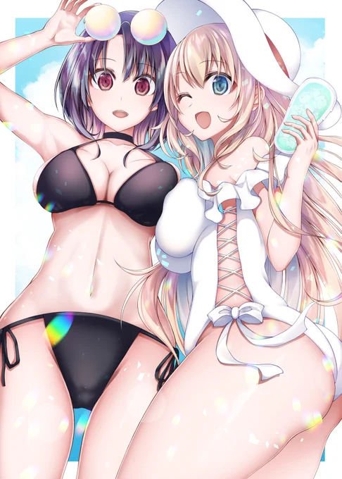 夏を満喫する愛宕さんと高雄さん #2021高雄型夏合同 