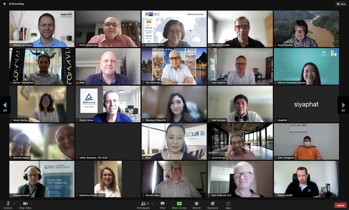 GermanThaiChamb's tweet photo. #GTCCMembers stay connected, exchange & discuss current business situations and important topics during the pandemic @ our 4th open forum today moderated by GTCC Board Member Andreas Richter. A survey on staff vaccinations is also conducted.
#GTCC #PartnerInThailand https://t.co/gKyqwOwDRE