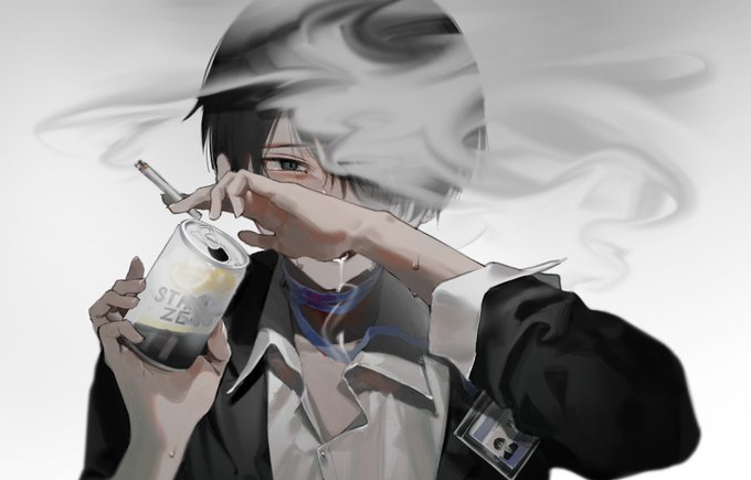 「タバコ 上半身」のTwitter画像/イラスト(人気順)