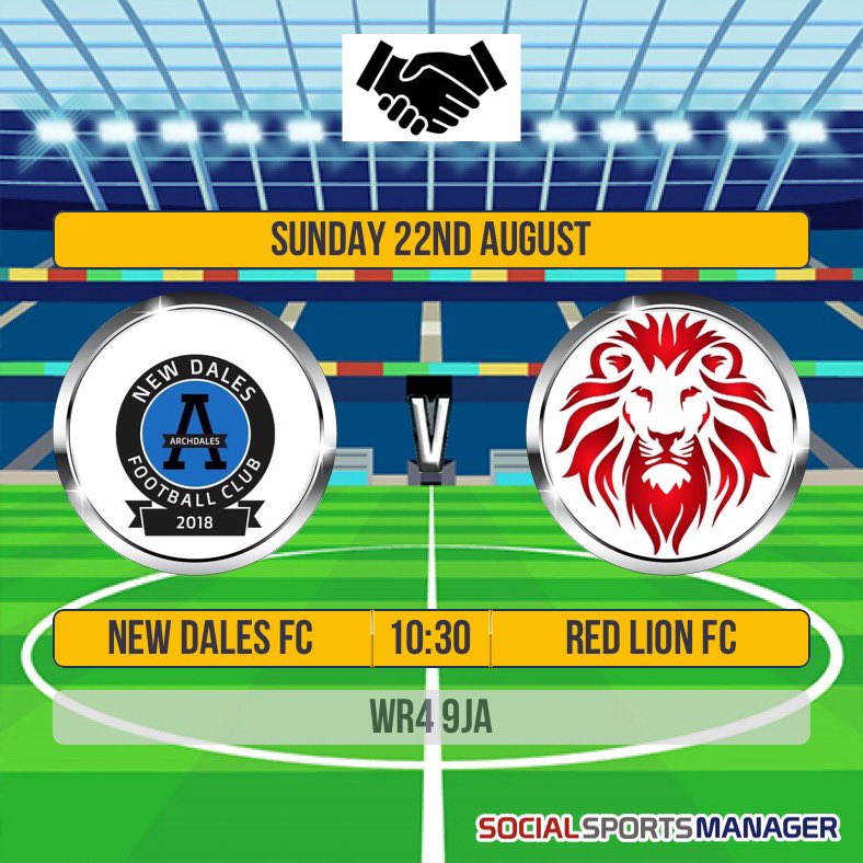 🔴🦁 Next Up 🦁🔴

🆚 New Dales Sunday
📅 Sun 22nd August
⏰ 10:30am
🏆 Pre Season Friendly 
🏟 Windermere Drive, Worcester, WR4 9JA

<a href="/Randswcl/">Redditch & SW League</a>