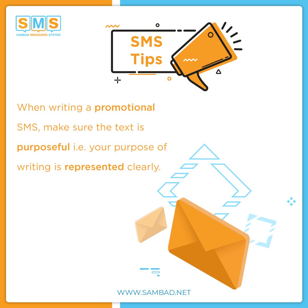 sambad_sms's tweet image. SMS Marketing Tips 

When writing a promotional SMS, make sure the text is purposeful i.e. your purpose of writing is represented clearly.

#sms #smsmarketingtips #Sambad #smsmarketing