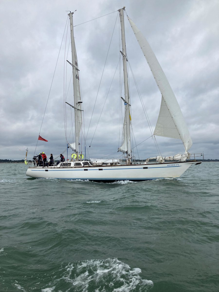 After a quick pitstop in the river Hamble, Merrilyn on the start line #MayflowerSSR picture taken from the committe boat
