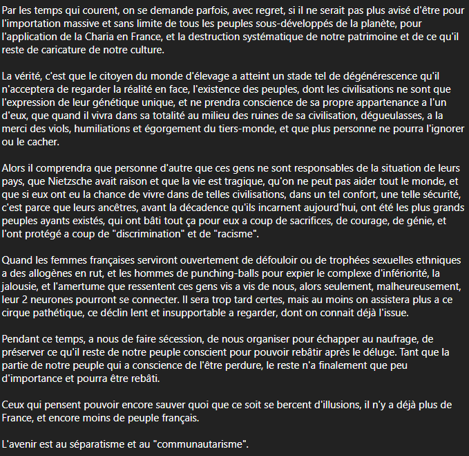PriscaAeterna's tweet photo. Accès de cynisme et manifeste pour l'application de la Charia en France. https://t.co/nXoQ6j4GTN