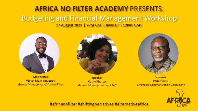 africanofilter's tweet photo. It's almost time for the Budgeting and Financial Management Workshop. Will we see you there? Starting at 2PM CAT.
Register: https://t.co/r4J8Ha2vTM

#ANFacademy #Moneytalks https://t.co/a6w2ClzqyX
