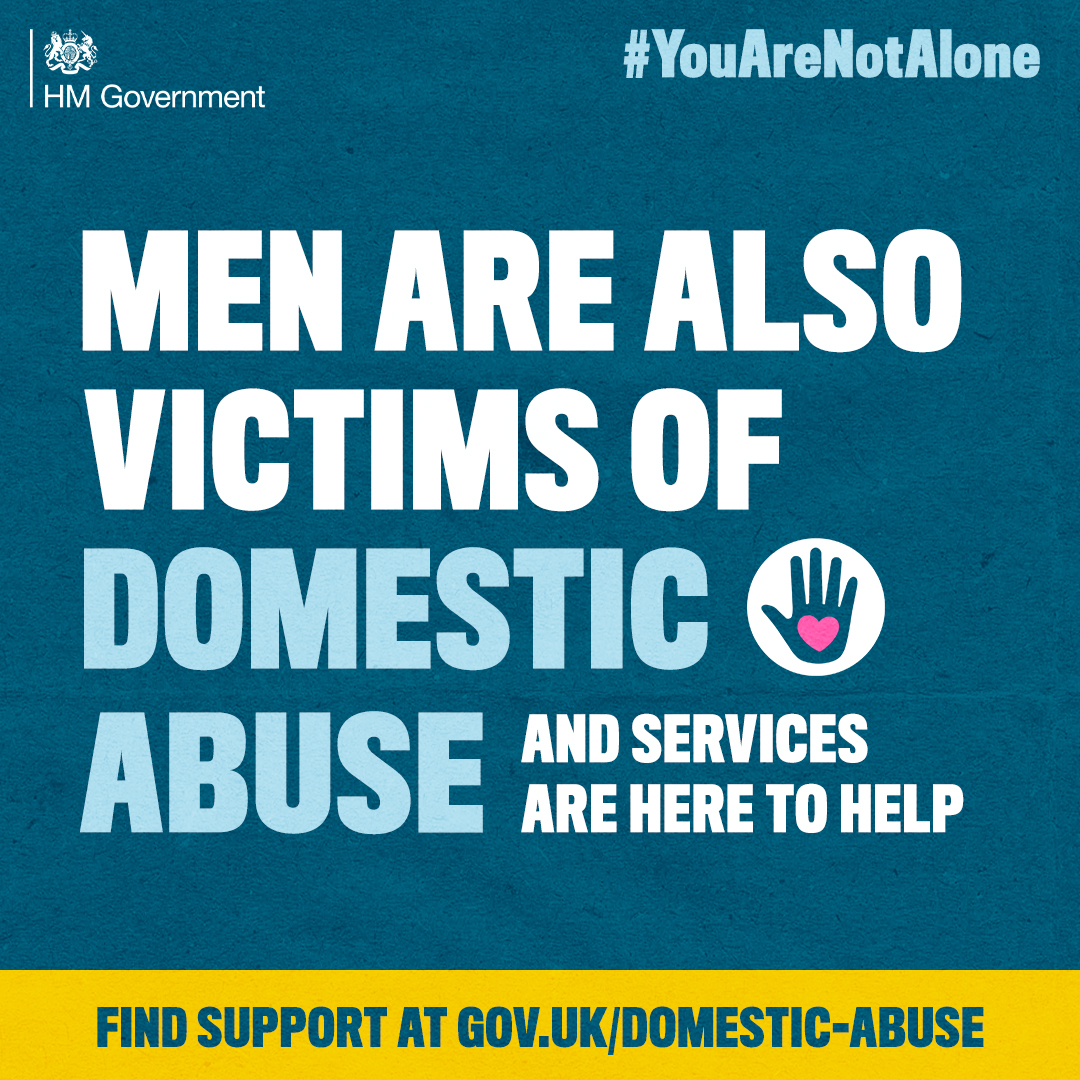 Men are also victims of #DomesticAbuse We support men and women. If you're a man needing support, please contact us 📞0300 1234 148 💻victims-frst.org.uk Or call @ManKindInit helpline 📞01823 334244 💻mankind.org.uk