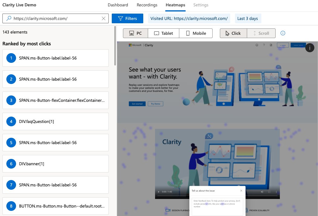 Microsoft 100% free alternative to Hotjar is really amazing 🔥

clarity.microsoft.com