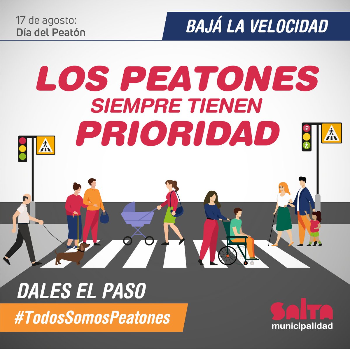 fedexdada's tweet photo. Hoy es el #diamundialdelpeaton🚶‍♂️🚶‍♀️y el @GobCiudadSalta junto a familiares de víctimas de siniestros viales recorrerán la ciudad para informar a los usuarios de la vía pública sobre sus derechos y deberes.

🚘Velocidades bajas salvan vidas♥️

#TodosSomosPeatones #BajaLaVelocidad https://t.co/BvqyXXlj0w