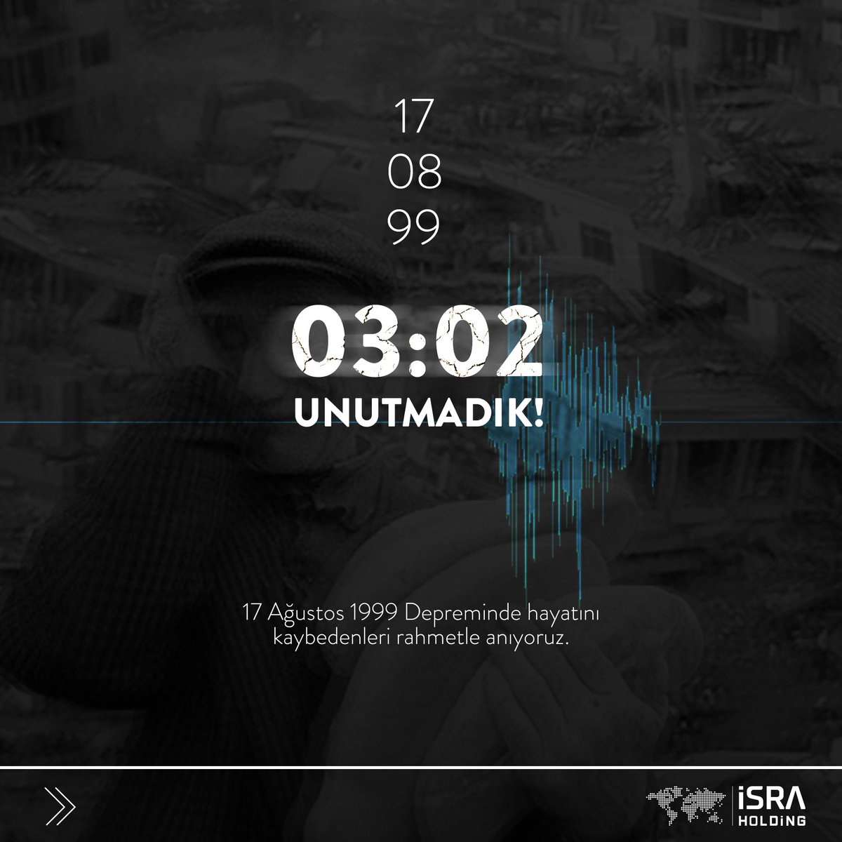 17 Ağustos 1999 Depreminde hayatını kaybedenleri rahmetle anıyoruz.