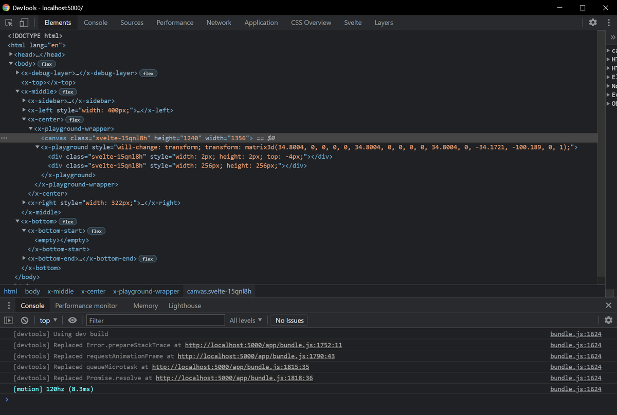 pushkine_'s tweet photo. @steveruizok That's a really cool problem to solve! I built a canvas UI that allows zooming down to individual pixels for my forever WIP UI Editor last year, the hard part was definitely handling window.devicePixelRatio, which you have to if you want it a <canvas> to be crisp &amp; pixel perfect~ https://t.co/xpwzlrtqnp