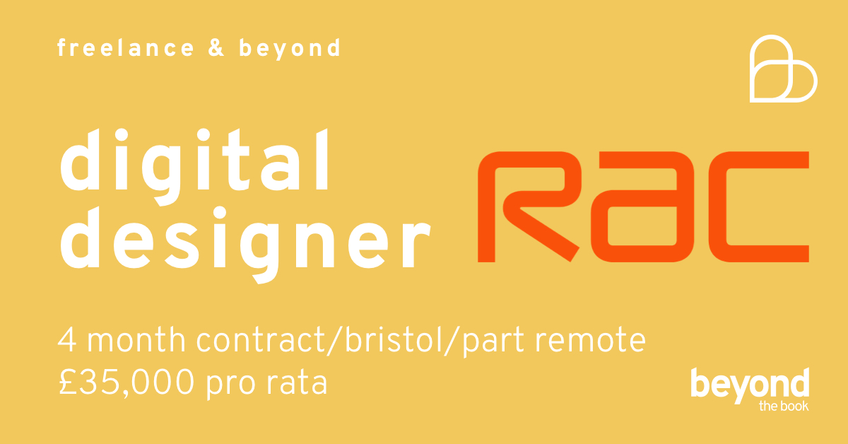 I am proud to be partnering with the RAC to find them a digital designer for a 4 month FTC, working part remote from their Bristol office (just by the M5).  
More info here; bit.ly/3slGZeg  #digitaldesigner #hiring #Bristol #design #creative #uidesign #RAC
