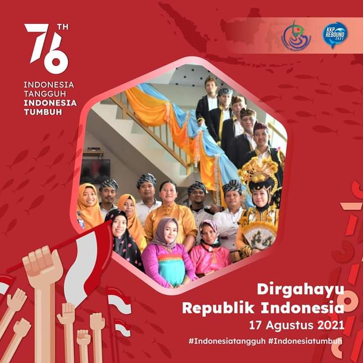 17 AGUSTUS 2021
Upacara virtual memperingati HUT Proklamasi Kemerdekaan RI ke-76 🇮🇩🇮🇩 melaksanakan upacara virtual pengibaran Bendera Merah Putih baik yang hadir di kantor maupun dari rumah
Jaya Selalu Indonesiaku 🇮🇩🇮🇩
INDONESIA TANGGUH, INDONESIA TUMBUH 
<a href="/kkpgoid/">KKP RI</a>