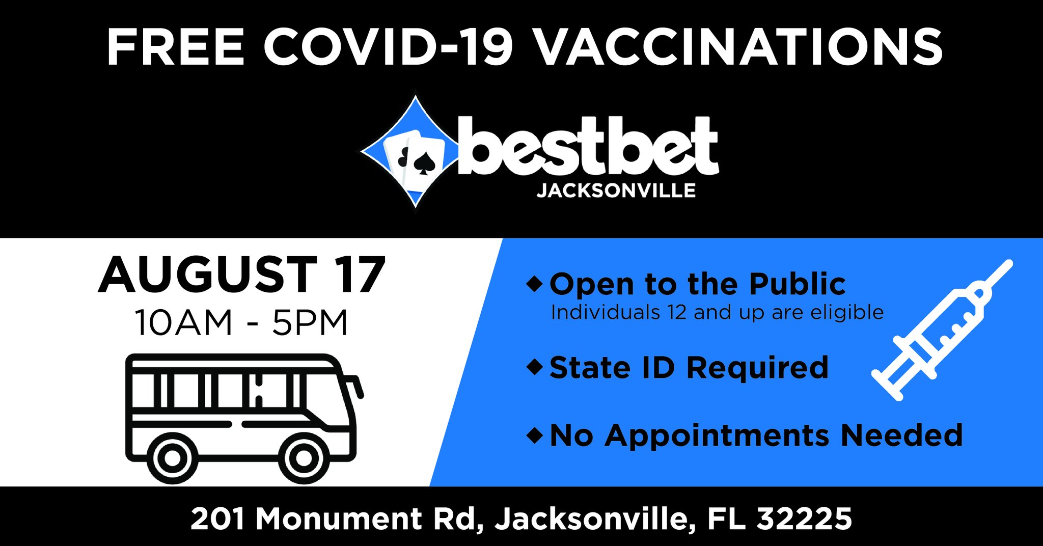 bestbet Jacksonville on Twitter "FREE COVID19 vaccinations are