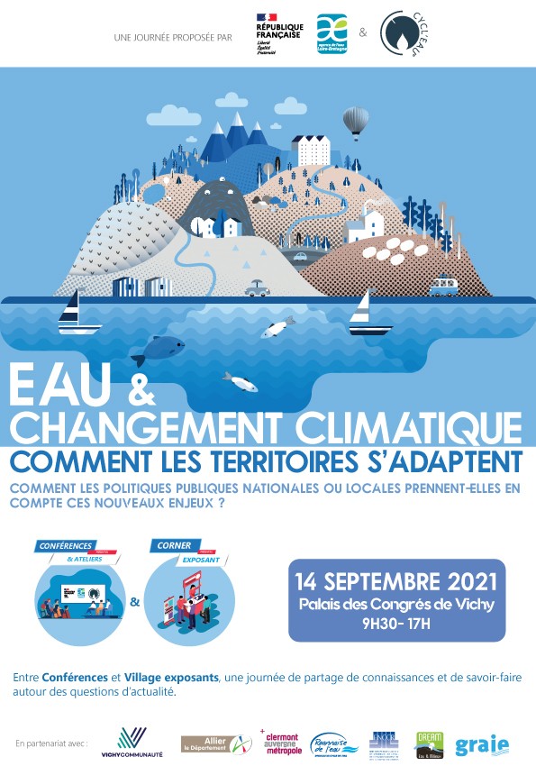 LoireBretagne's tweet photo. Acteurs de la gestion de l'#eau, nous vous donnons rendez-vous le 14/09 à Vichy pour la journée "Eau et Changement Climatique : comment les territoires s'adaptent"
✅Un événement @CYCL_EAU @LoireBretagne https://t.co/kVBjNfvMzQ