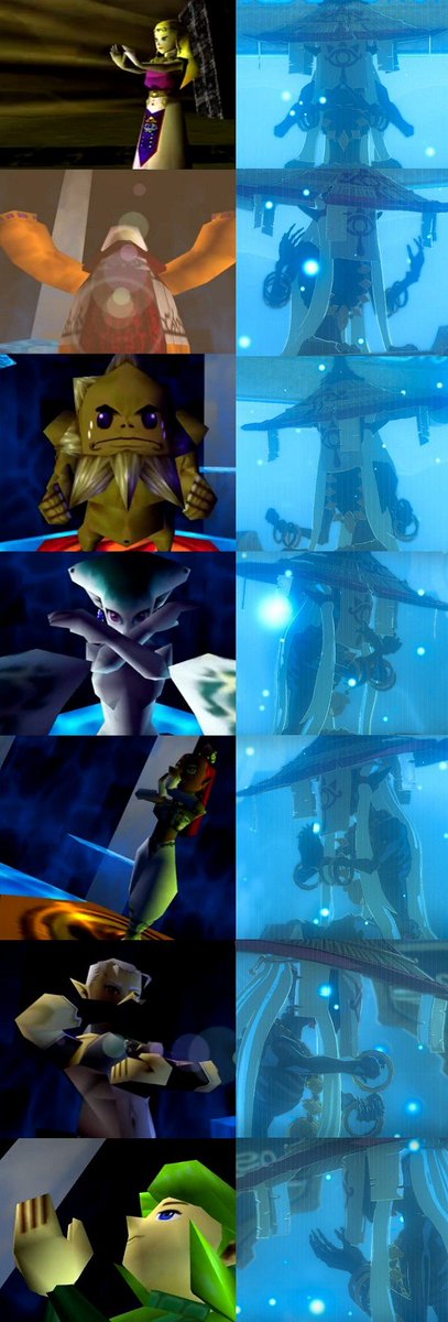 Leolyloo's tweet photo. I don't know if you know but BOTW monks mimic sages from Ocarina of time https://t.co/Ha00Mr0Nyw https://t.co/TZQHzawUlI