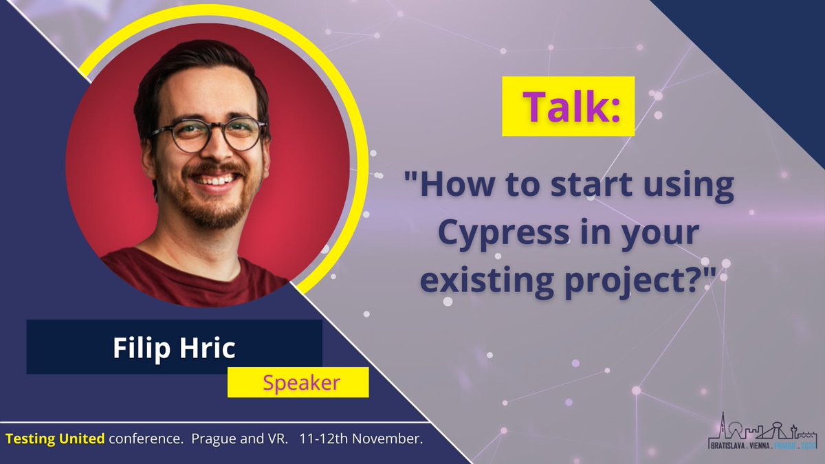 testing_united's tweet photo. We are happy to announce that @filip_hric will be our #speaker at #TestingUnited2021. His speech title is: How to start using Cypress in your existing project? Read more about Filip and find out about what his talk will be about: https://t.co/HBw3k0pI2S.
 #testing #QA #VR https://t.co/LYRfMjenDV