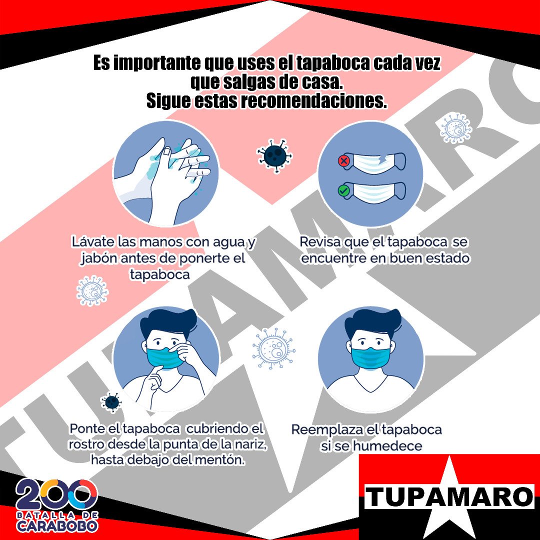 Entérate| #17DeAgos el Movimiento Revolucionario Tupamaro recomienda a los ciudadanos cumplir con las medidas de bioseguridad para evitar la propagación del Covid-19.
#MemoriaVerdadYJusticia
#ComunicaciónRebelde