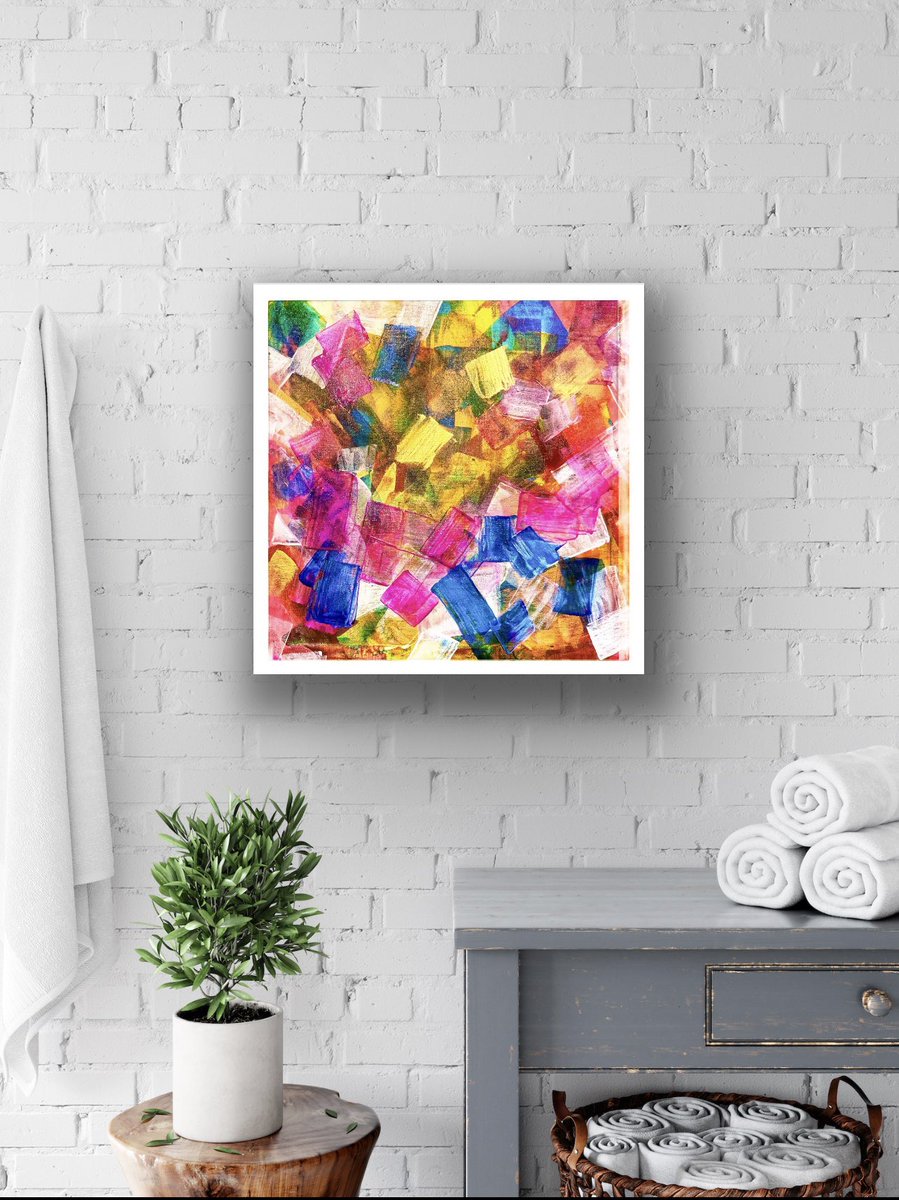 taruche's tweet photo. The joy of layering paint on paint on paint is beyond description. And then you can see how the colours peek through each layer. Some bravely, some tenuously and some decidedly boldly. I have enjoyed this magic in this 18/18 inch acrylic painting. 

#acrylicpainting #colourburst https://t.co/lLaOJrJoWy