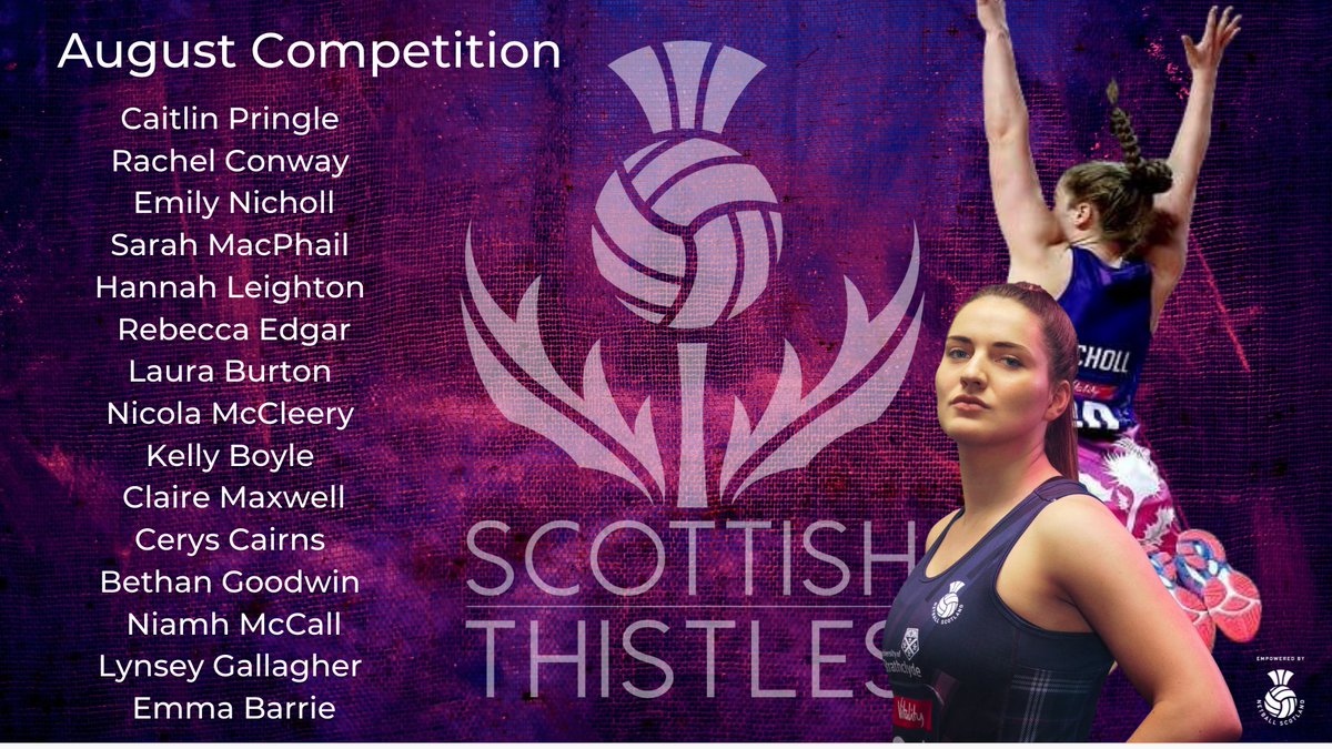 NetballScotland's tweet image. THISTLES TEAM NAMED
We are excited to finally share with you who will take on @netballni  &amp;amp; @WelshNetball  this weekend in our International Training Matches.
Read the comments for an exclusive comment from Head Coach @tamsingreenway 

#powerofscotland
#thistlesarmy
#itstartshere