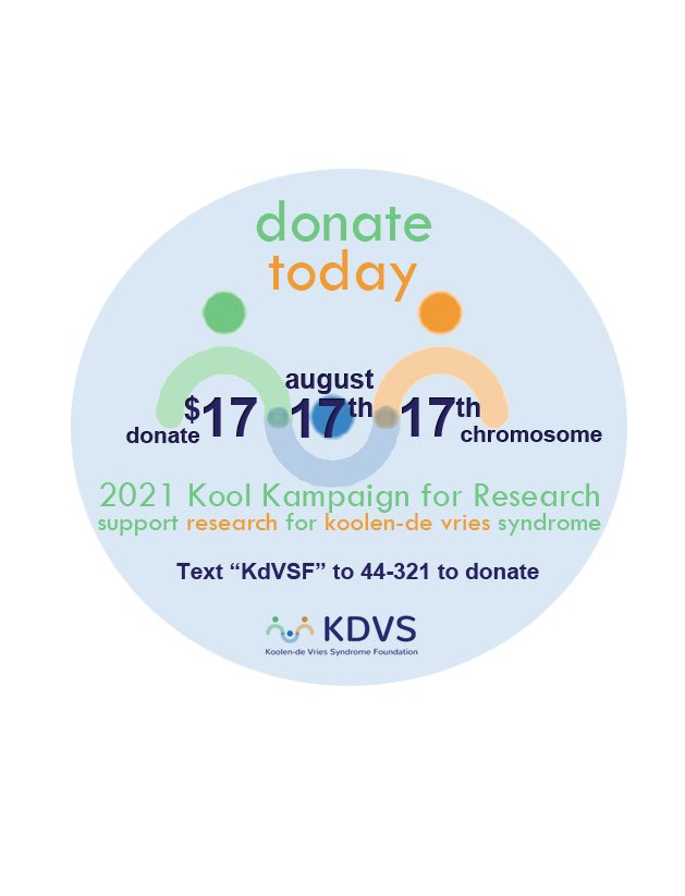 KdVSFoundation's tweet photo. One month left in the 2021 #KoolKampaign. Will you donate $17 today (the 17th)? Will you email/text your friends and ask them to donate $17? Together we can reach our goal of $100,000 to fund important KdVS research. https://t.co/CGQe8yqskI #KdVS
#KdVSF #KoolendeVriesSyndrome https://t.co/zAKTSDQGPc