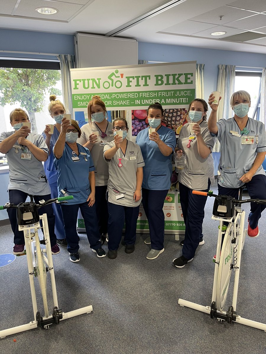 Giving something back to NHS maternity staff at Crosshouse Hospital with a healthy start to the day making pedal-powered fresh fruit smoothies. No better way to promote health and wellbeing than through fun learning experiences 👍🚴‍♀️🍉🍓🍍🍹<a href="/GCH_Charity/">Glasgow Children's Hospital Charity</a> <a href="/CrosshouseCF/">Crosshouse Children's Fund</a> <a href="/FosterAlexa/">alexa foster</a>