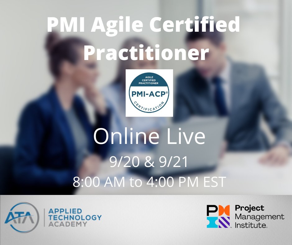 appliedtechac's tweet image. Take your next step in project management with our award-winning PMI-ACP course, running Online Live from 9/20-21! Sign up here: zcu.io/jpE2 #PMI #ACP #AppliedTechnologyAcademy