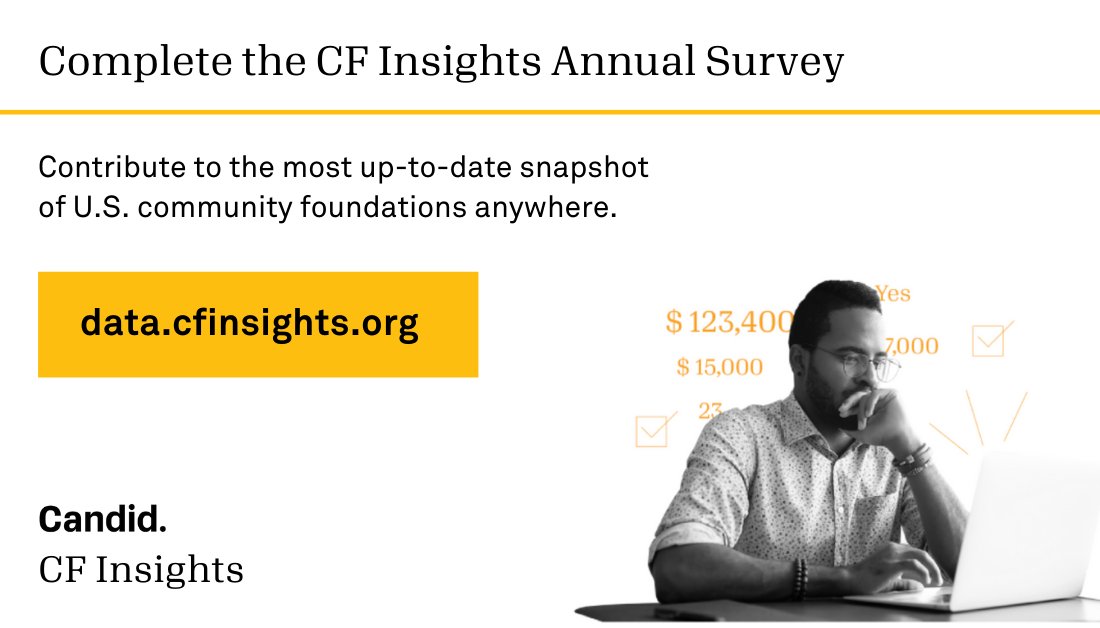 Community foundations: visit our newly redesigned data platform, and contribute to our latest field-wide snapshot by sharing your fiscal year 2020 data by 9/9: bit.ly/2VAgGou