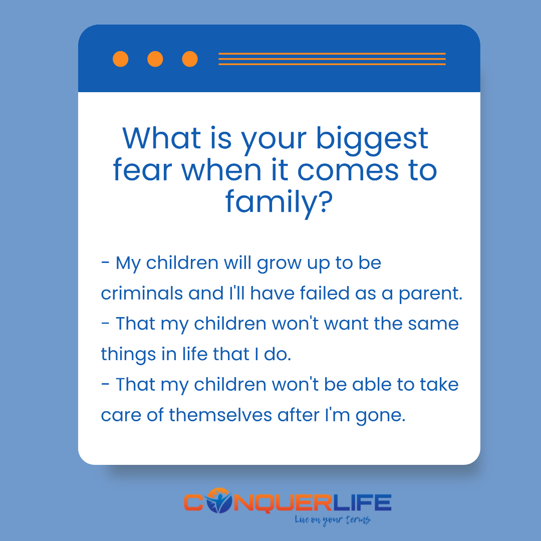 JoinConquerLife's tweet image. 😱 what&apos;s your biggest fear when it comes to 👨‍👩‍👦 family?