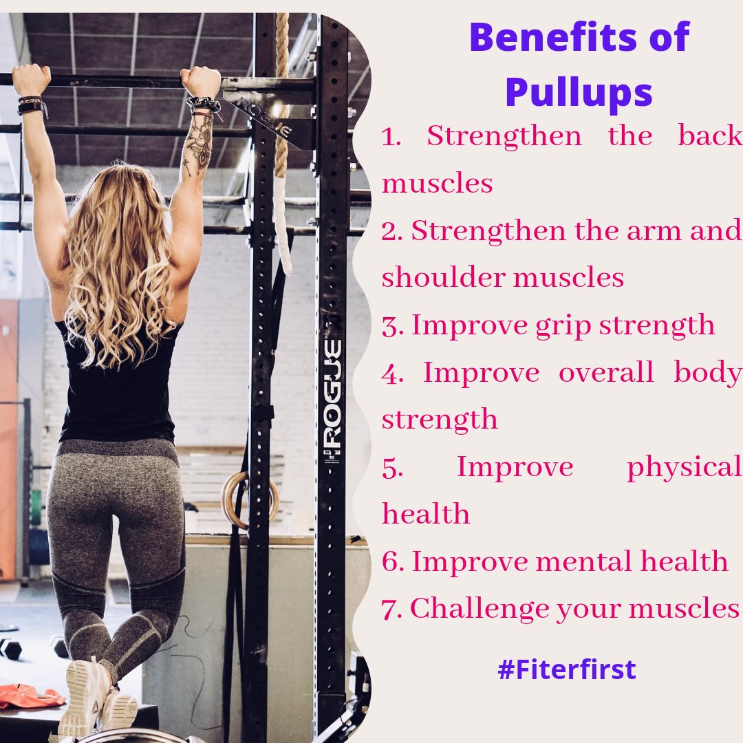 FiterFirst's tweet photo. The pullups is considered an advanced exercise. Pullups  can be modified or done on an assisted machine for beginners, and you’ll still get benefits from these variations.
.
.
#pullups #fitness #calisthenics #workout #crossfit #gym #training #bodybuilding #pushups #fit #muscleup https://t.co/ybnSTnkTdh