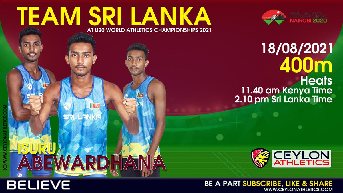CeylonSportsLk's tweet photo. Junior Team Sri Lanka set to take field from tomorrow at Under 20 World Athletics C'ships @WorldAthletics.. Let's wish them good luck.. !!! #lka @RajapaksaNamal @MahelaJay @SriLankaTweet https://t.co/AIgwWiZ3QX