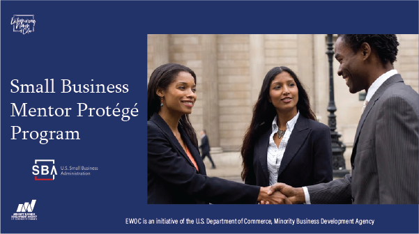 MBDA_EWOC's tweet photo. Looking to evolve and grow your business, consider applying for the SBA Mentor Protégé Program which helps small businesses (protégés) gain capacity and win government contracts. Learn about benefits and eligibility here: https://t.co/EJgbSJMEM9 #mentorship #smallbusiness @SBAgov https://t.co/CzUp0Npbc1