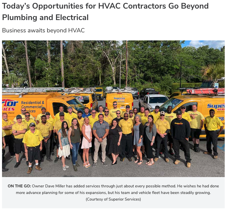 Great article by The News on expansion opportunities for HVAC Contractors. Great to read about forward thinking contractor like Dave Miller at Superior Services. 

Next up smart home HVAC Control? :-)
#innovation 

ow.ly/m04I50FSzzP