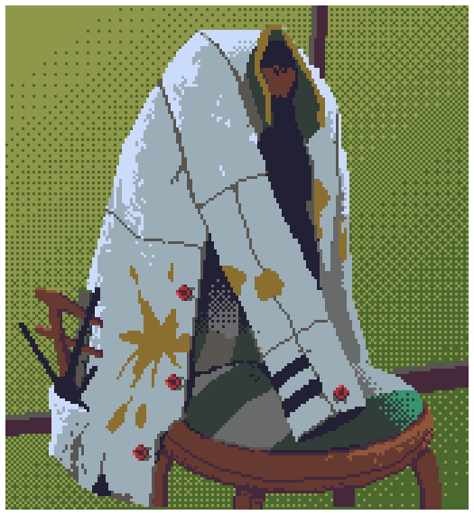 ColorGray7's tweet photo. We love our game best when we can embrace "show, don't tell" principle. It happens when the player has just to observe and to notice visual clues without any active spots or description texts.
This jacket is one of such cases.
#indiegames #gamedev #pixelart #indiedev https://t.co/dGFyxWkzSG
