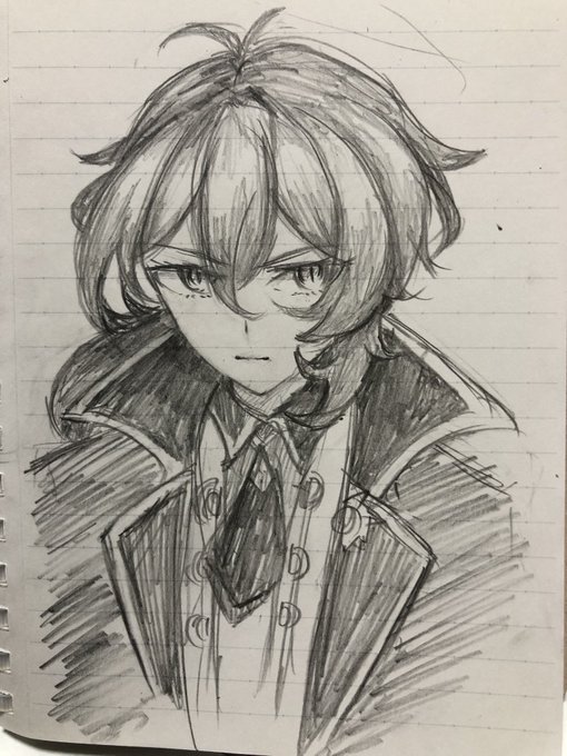 新旧ディルックさん
1枚目→鉛筆だけで描いた
2枚目→擦ったりシャーペンや消しゴム使って整えたりしたやつ 