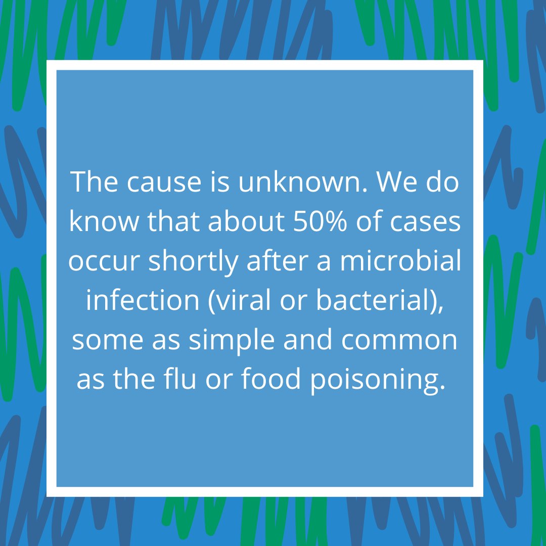 gbscidp's tweet photo. The cause is unknown. We do know that about 50% of cases occur shortly after a microbial infection (viral or bacterial), some as simple and common as the flu or food poisoning. 

#Gbscidpyta #GuillainBarreSyndrome #GBSCIDPFoundation #GBSwarrior #gbssurvivor https://t.co/5TMbXWWBP8