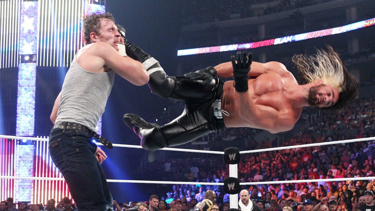 we had the first Seth vs Dean match on WWE TV CRAZY I miss those times #Set...