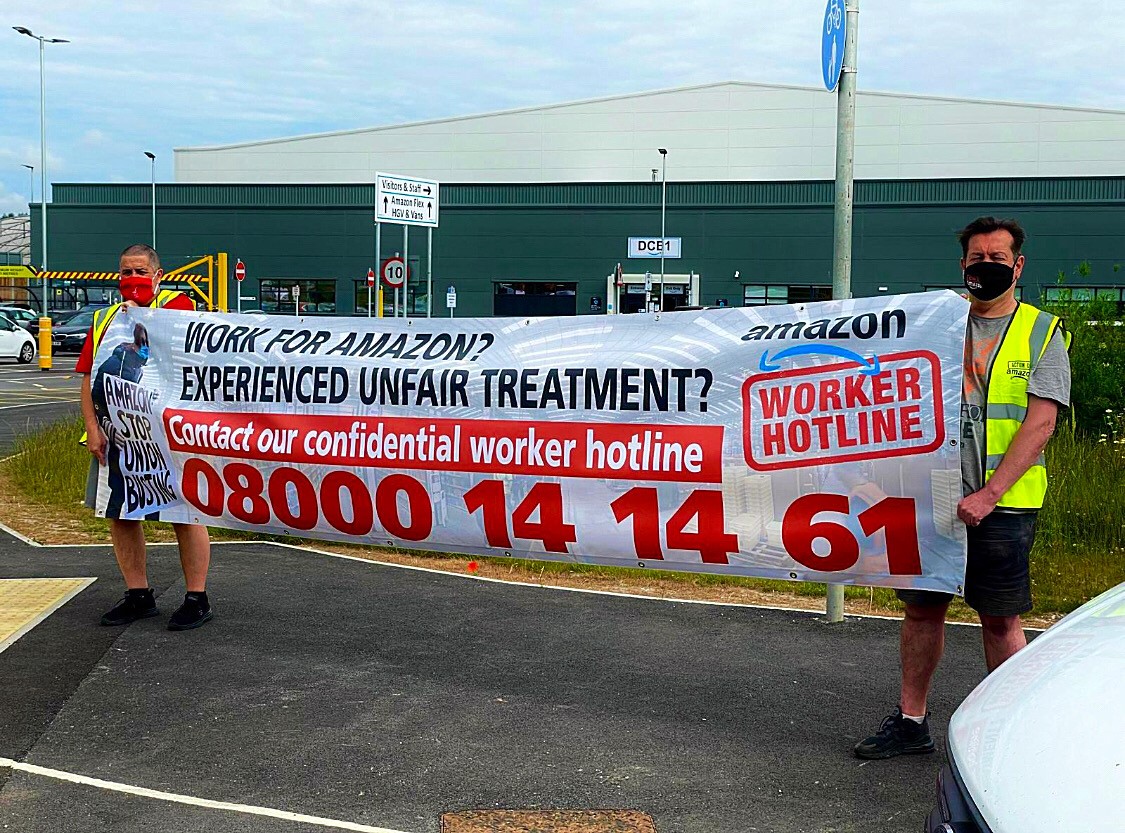 WalesAction's tweet image. “We are not really allowed any rest apart from one break that starts 5 hours after our shift. We can’t sit down for one second or else we will be put on disciplinary warnings. If we don’t meet their production targets we’ll be put on a warning.”
Amazon Worker?
☎️ 08000 14 14 61