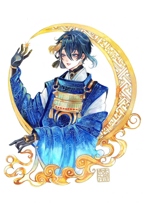 手癖で描いた三日月宗近