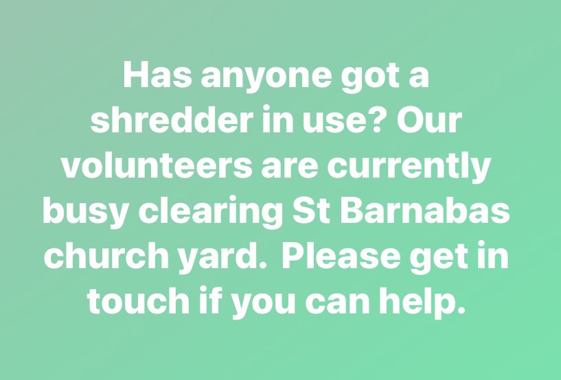 Please get in touch via our Facebook page or pop down.