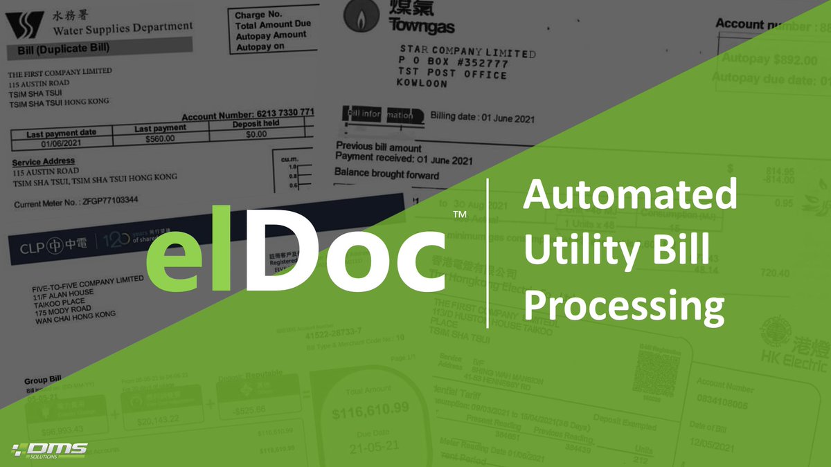 DMS_Solutions's tweet photo. Automated #UtilityBill Processing! Reduce your utility bill processing cost by up to 70% with #elDoc
Learn more➡️ https://t.co/bprz5bJoYn #IntelligentIntegratedPlatform #IDP #DocumentUnderstanding #Automation #IA #OCR #IntelligentOCR #ComputerVision #SaaS #NoCode #BPM #HongKong https://t.co/RvoLxVx1cM