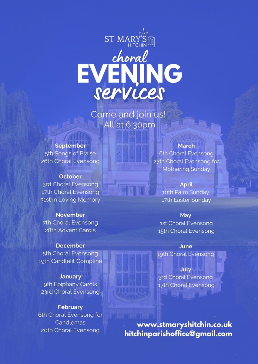 Exciting new programme of Choral Evensongs beginning in the Autumn...!