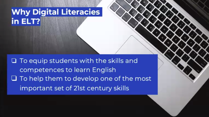 HelenTeachesEng's tweet photo. "Knowing how to click buttons does not mean we are #DigitallyLiterate" - @SophiaMav 
What is #DigitalLiteracy? Identity &amp; Wellbeing, Digital Criticality, Access, Core IT Skills, Participation &amp; Collaboration, Creativity &amp; Innovation
These are skills #ELT learners need NOW #EdTech https://t.co/xLVhFqRvFc